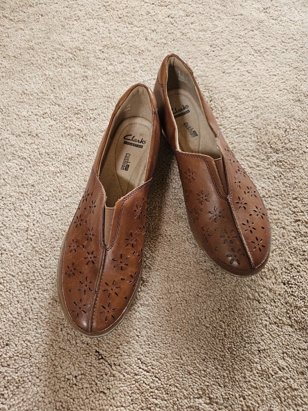 Clarks Slip-On Genuine Leather Women Shoes